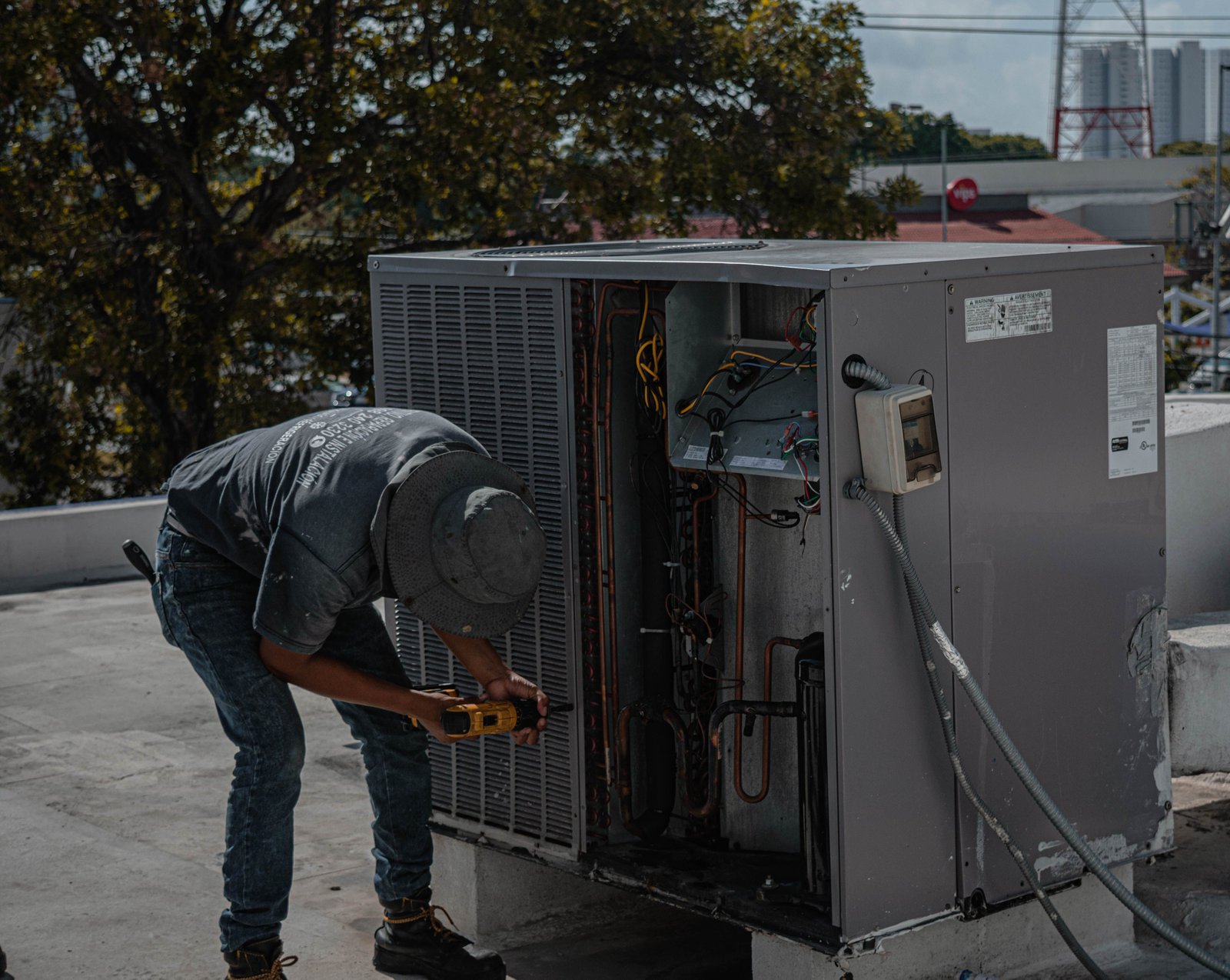 Outdoor air conditioning unit at a residential home
